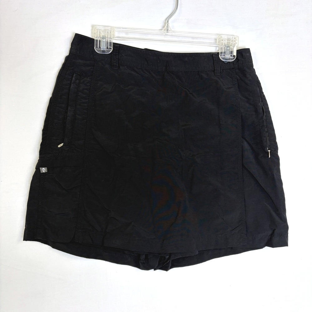 Sportif USA Womens Black Hiking Travel Skort Cargo Pockets Size 10 Outdoor Gorp